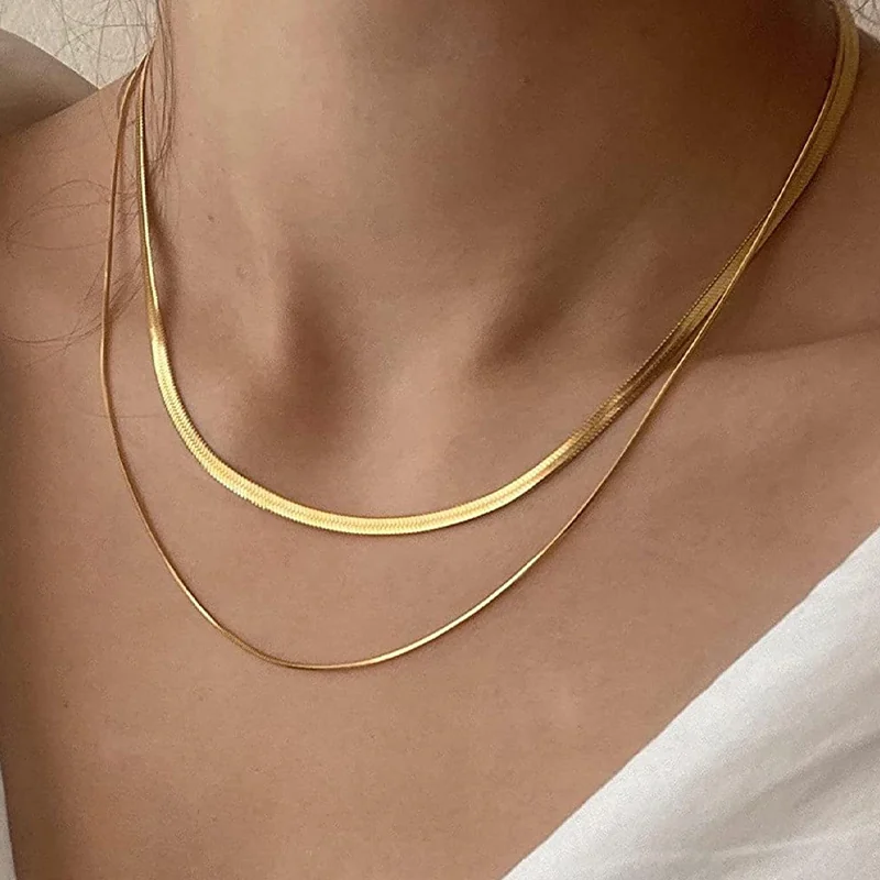 Xau3Simple-Creative-V-shaped-Necklace-For-Women-Flat-Snake-Chain-Choker-Fashion-Blade-Chains-Neck-Accessories