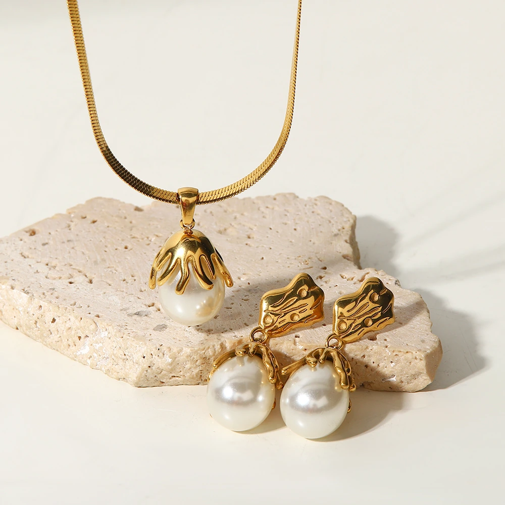 G3H8Youthway-Exquisite-Fashion-Stainless-Steel-PVD-Plated-18K-Gold-Baroque-Drop-Earrings-Necklace-Set-Waterproof-Jewelry