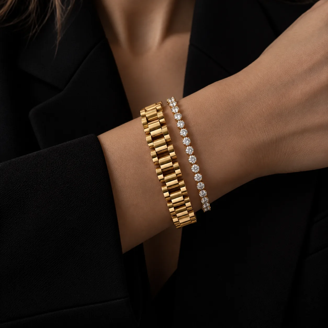 Luxury Gold and Diamond Wrist Adornment